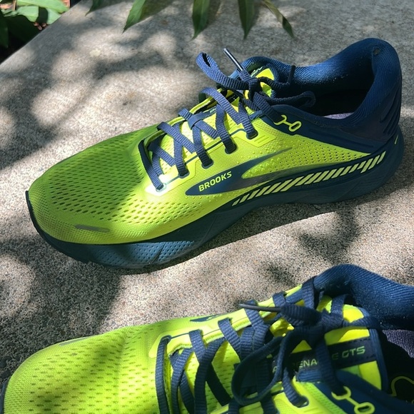 Brooks Adrenaline GTS Men’s Shoes Bright Yellow and Navy Size 10.5 - Picture 6 of 9